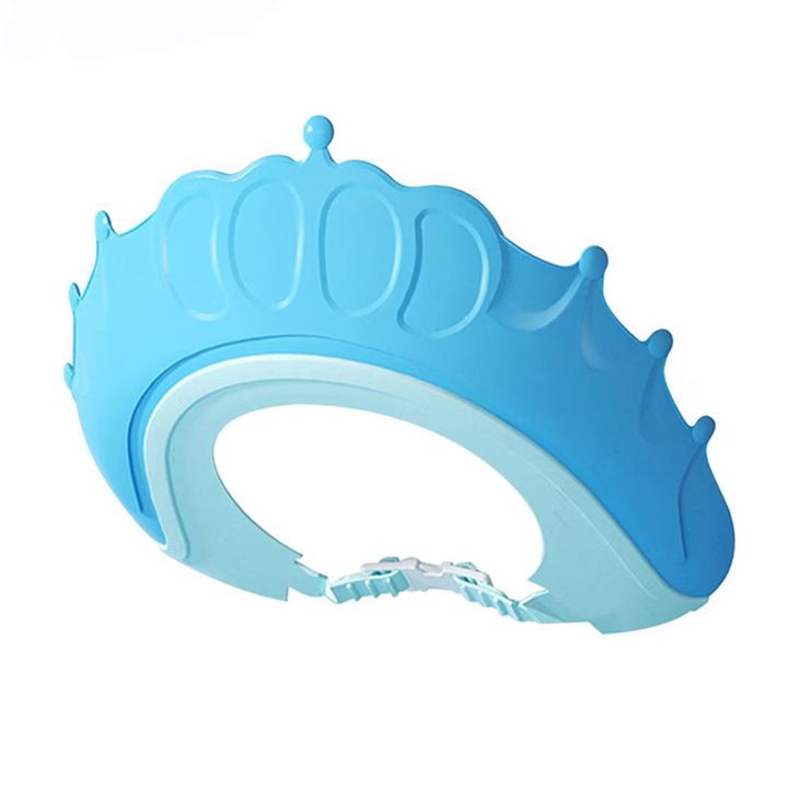 Casca de protectie pentru baie, awwaline, albastra, silicon, model Coroana, reglabila