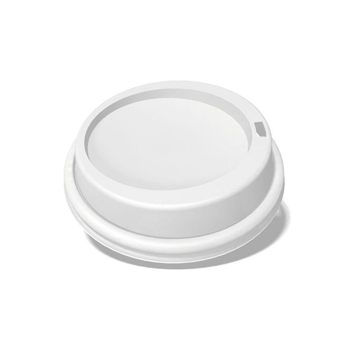 Set 100 Capace Albe de Plastic pentru Pahare, 12-14 oz, 90mm