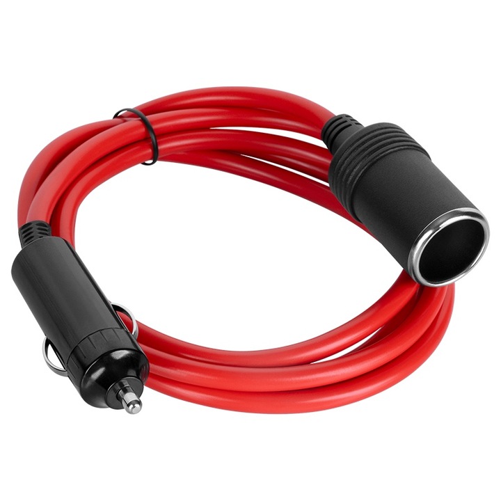 Tápkábel hosszabbító autós szivargyújtó csatlakozó, 2 méter, max 15A 120W