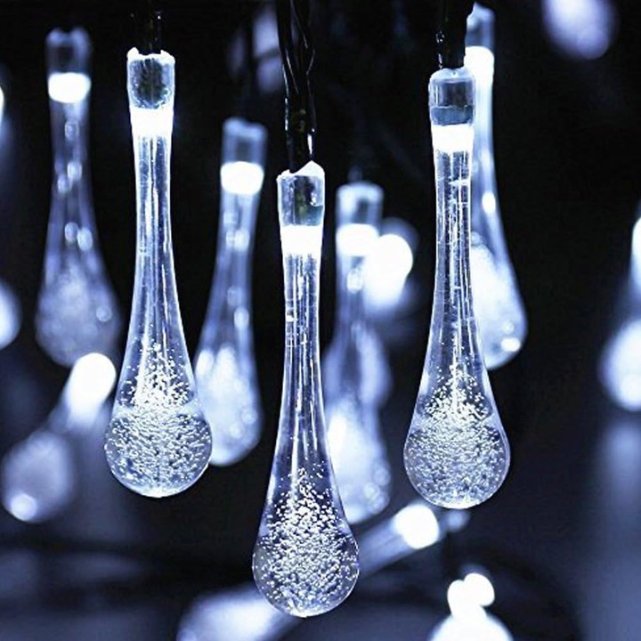 Set 30 Becuri Solare decorative, KkvoGmle, LED, Rezistente la Apa, Solare, Multicolor, 20ft