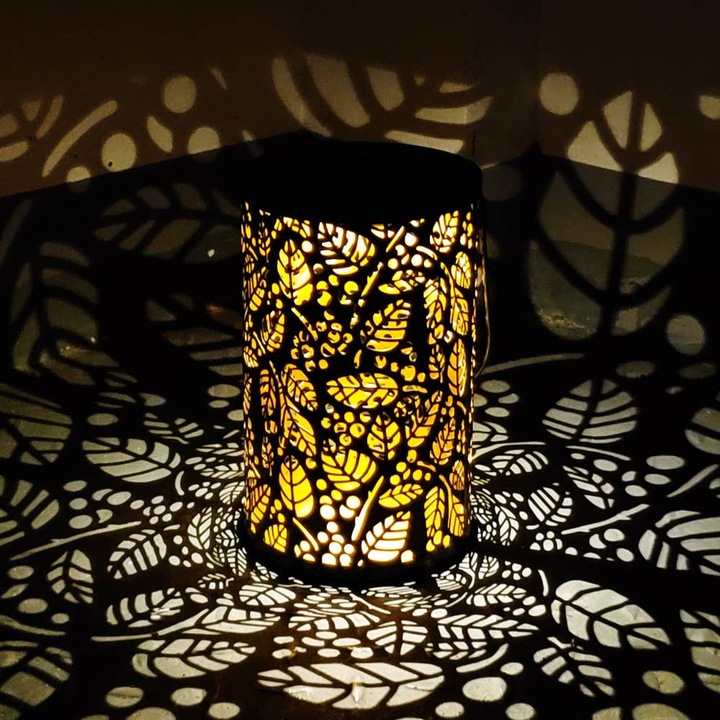 Lanterna solara vintage, Enforose, design suspendat, LED, decorativa, 1 set, multicolor