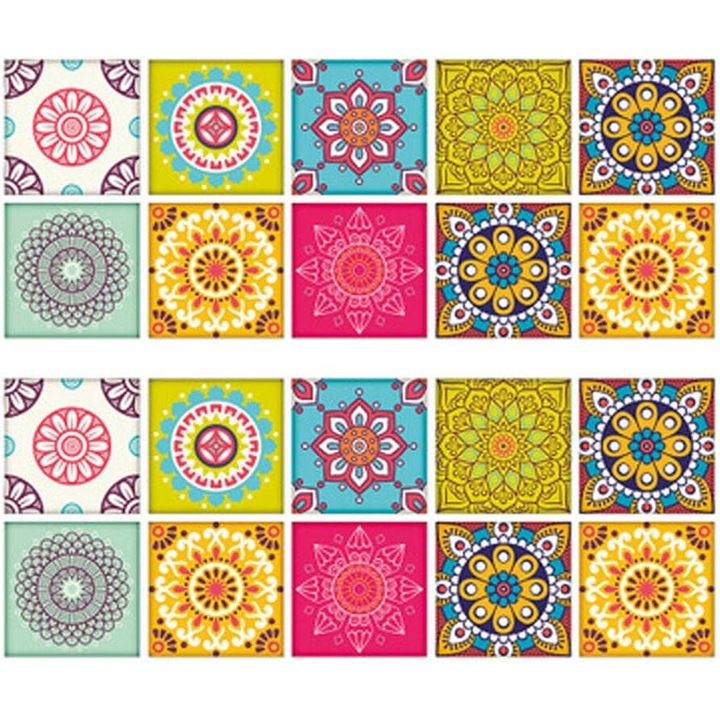 Set 20 Stickere PVC, Autocolante pentru Pardoseala si Perete, Multicolor, pentru Baie si Bucatarie