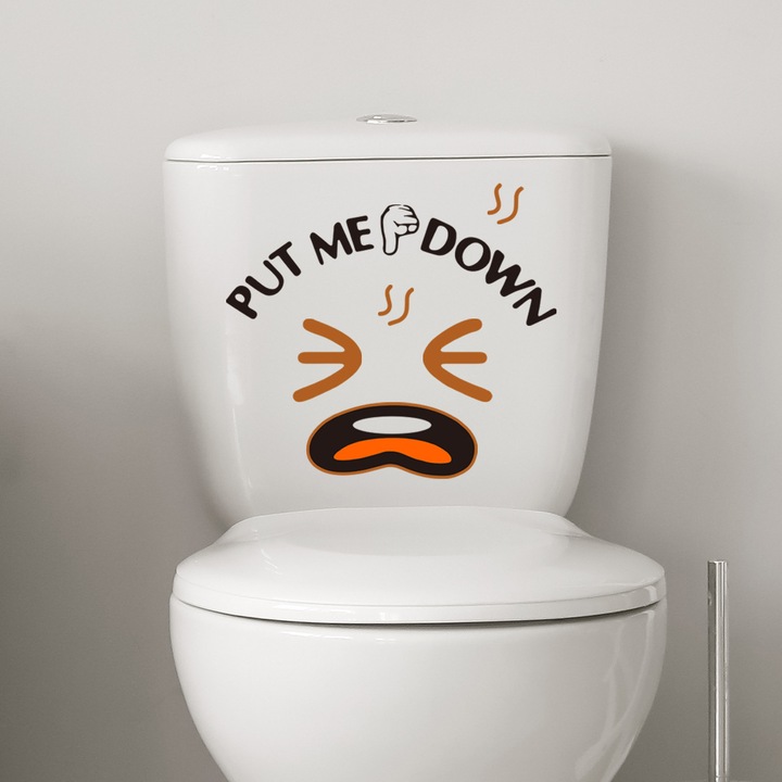 2 vicces WC-ülőke matrica szett, fekete, 28x25cm