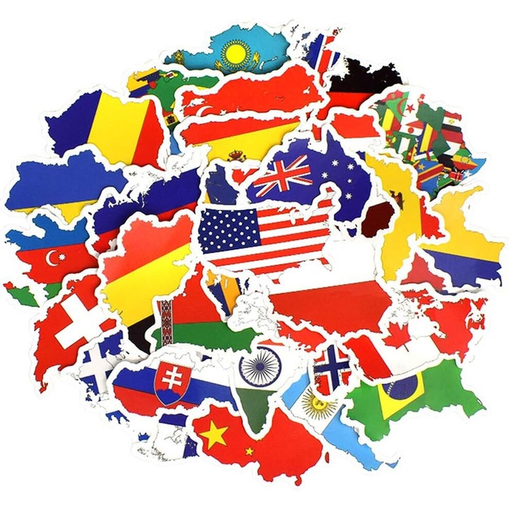 Set de stickere decorative din PVC de calitate AMRINUGL, multicolor, reutilizabile, pentru personalizarea laptopurilor si sticlelor de apa