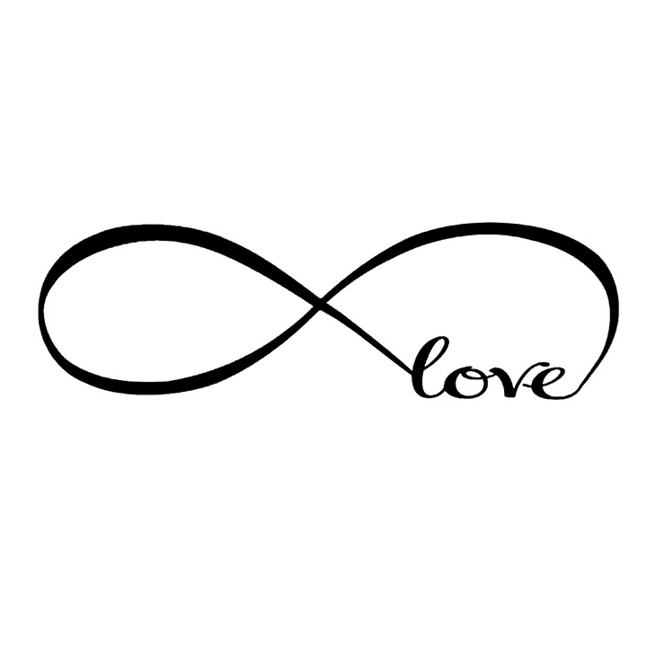 Stickere decorative, Enforose, simbol infinit, negru, 22x61''