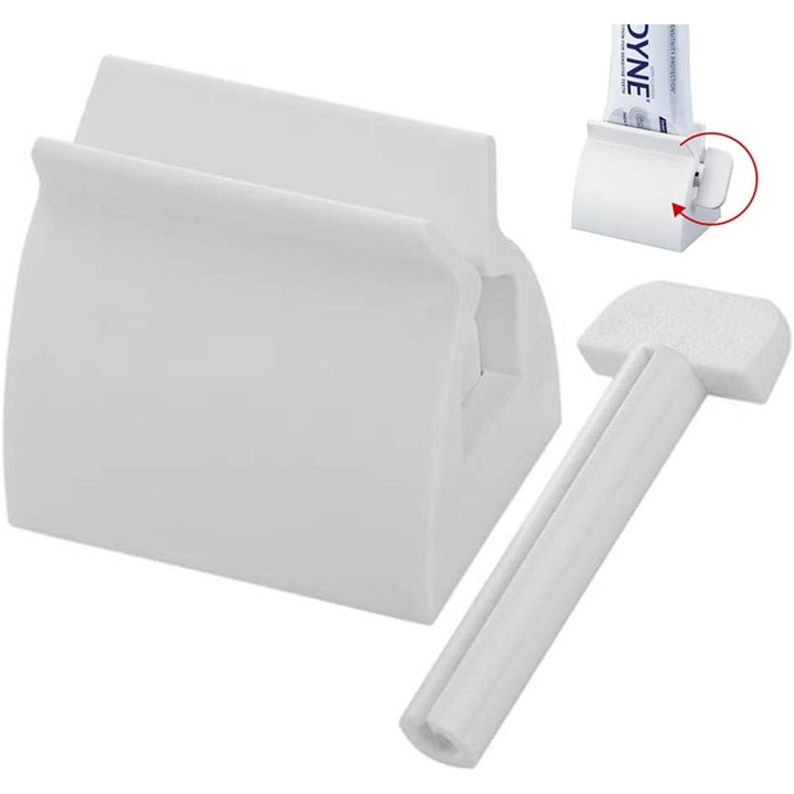 Fogkrém adagoló, TNEAYWHE, kreatív dizájn, fehér, alumínium/műanyag tubusokhoz