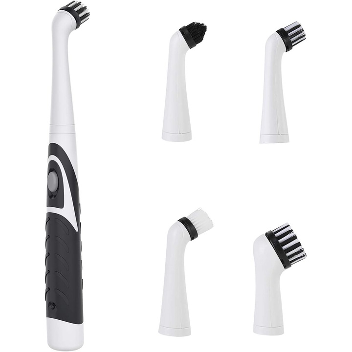 Perie electrica de curatare Cozevdnt, set cu 4 capete, pentru baie si bucatarie, plastic