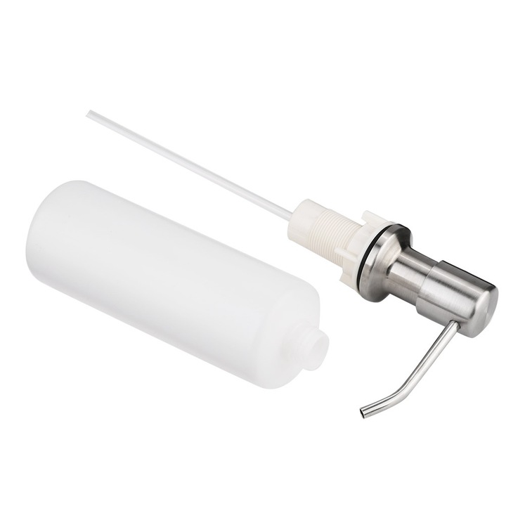 Longziming 500 ml-es rozsdamentes acél szappanadagoló, 360°-ban forgatható, saválló, konyhai mosogatóhoz