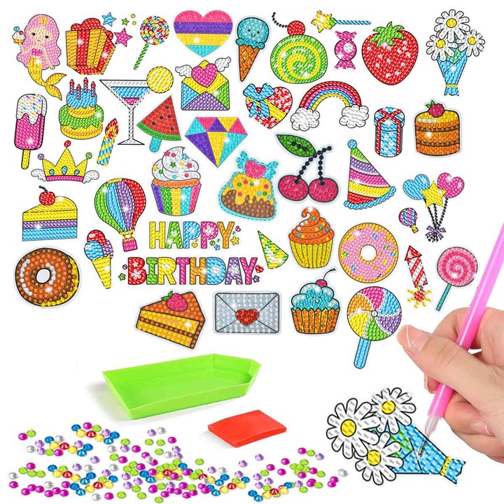 Set pictura diamant pentru copii, multicolor, 6 ani+