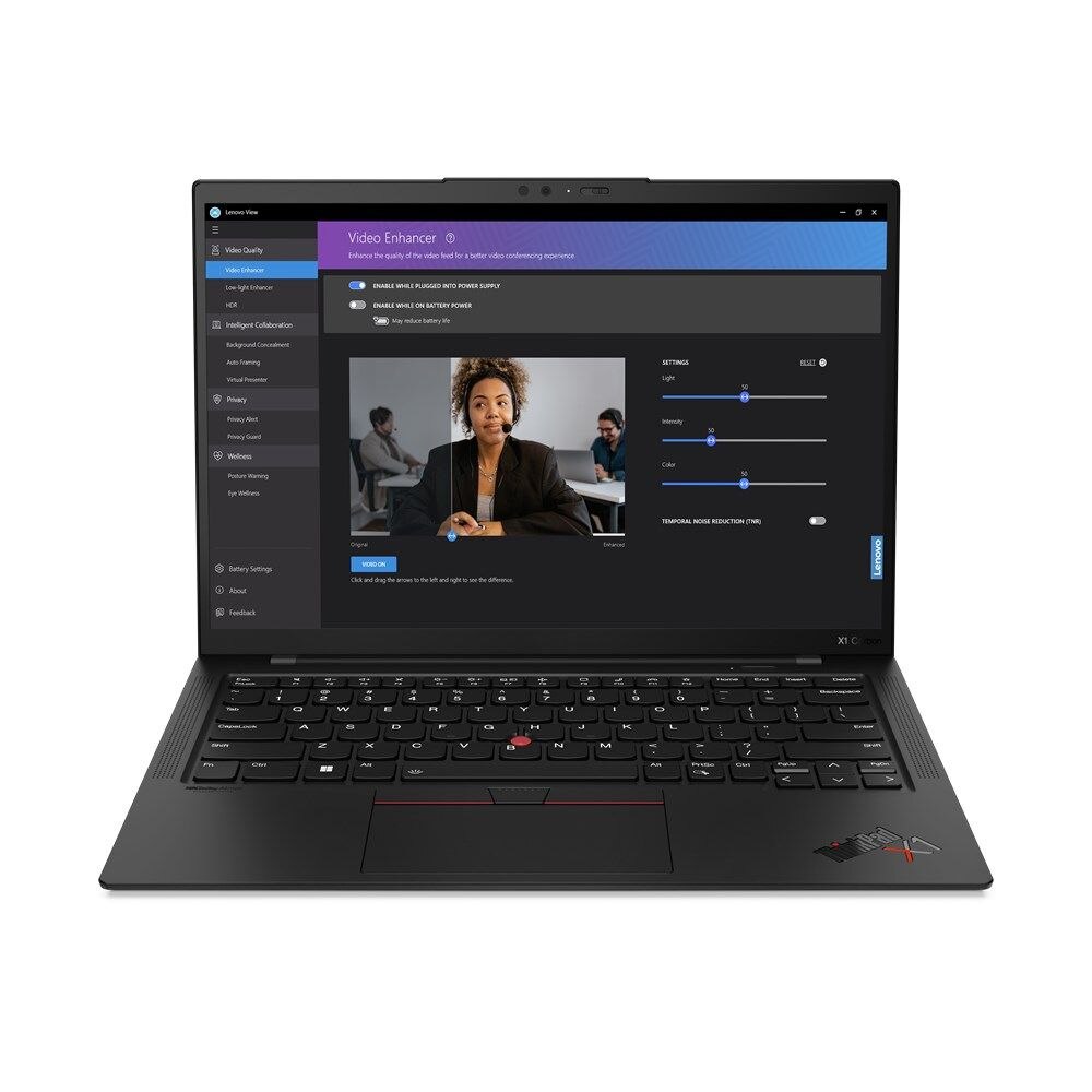 Laptop Lenovo ThinkPad X1 Carbon Gen 11, 14 inch 1920 x 1200 Touchscreen, Intel Core i7-1355U 10 C / 12 T, 5.00 GHz, 12 MB cache, 15 W, 32 GB LPDDR5, 1 TB SSD, Intel Iris Xe Graphics, Windows 11 Pro - eMAG.ro Laptop Lenovo ThinkPad X1 Carbon Gen 11, 14 inch 1920 x 1200 Touchscreen, Intel Core i7-1355U 10 C / 12 T, 5.00 GHz, 12 MB cache, 15 W, 32 GB LPDDR5, 1 TB SSD, Intel Iris Xe Graphics, Windows 11 Pro - eMAG.ro