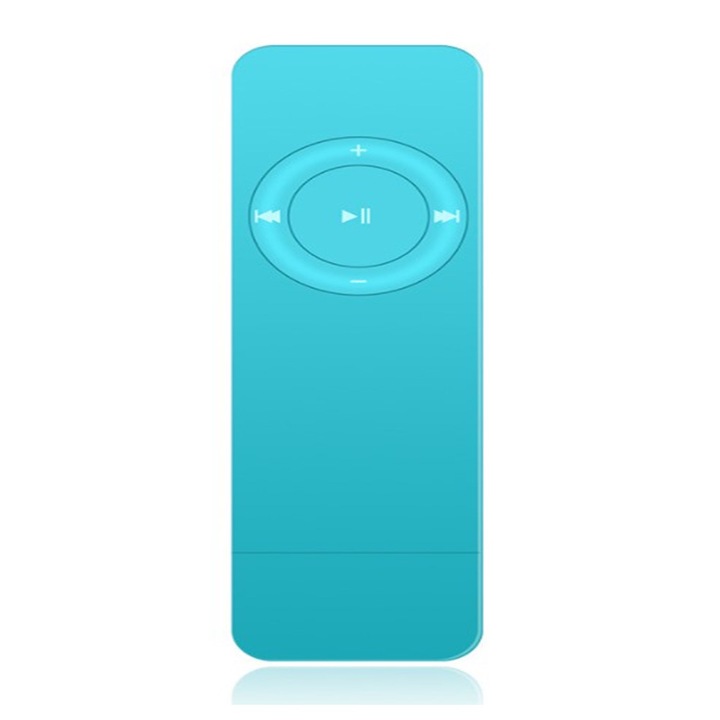 MP3 Player, Ultra-subtire, HiFi sunet fara pierderi, 16GB, 230mAh, Bluetooth, Albastru