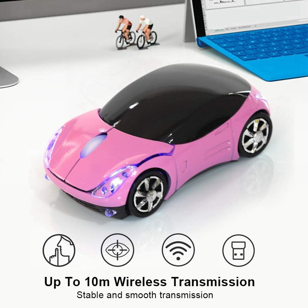 Mouse fara fir pentru copii JeiibrZui, Forma de masinuta, Roz