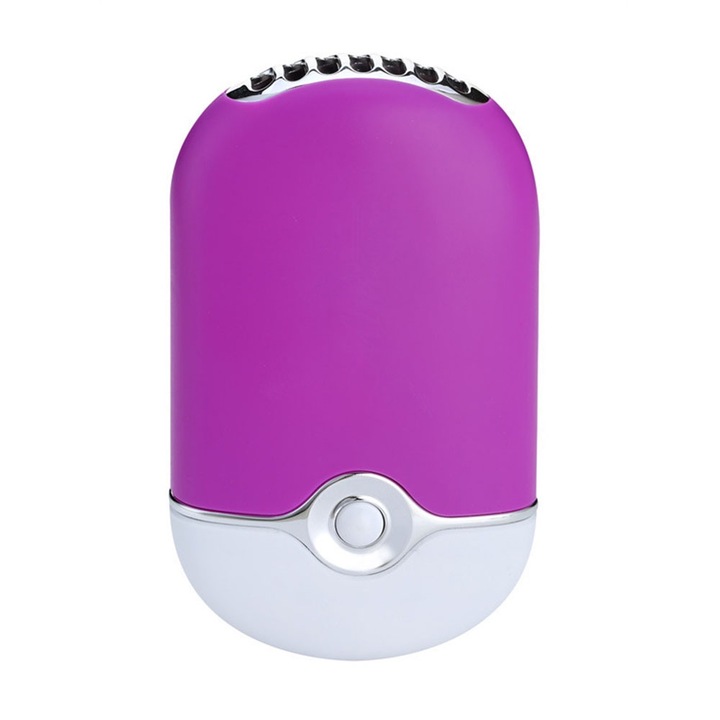 USB hordozható ventilátor, műanyag, lila