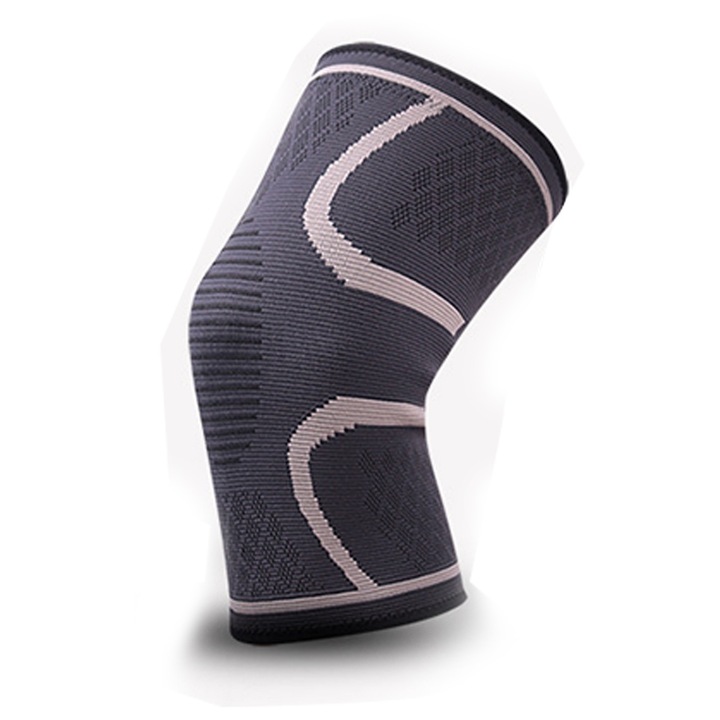 Suport ortopedic pentru genunchi, compresie ajustabila, antialunecare, gri, unisex