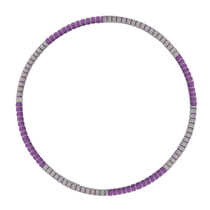 Hula hoop karika felnőtteknek, állítható, levehető 8 szekció, lila-szürke
