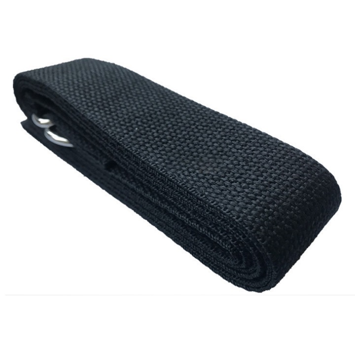 Állítható jóga öv, finom textúra, fekete