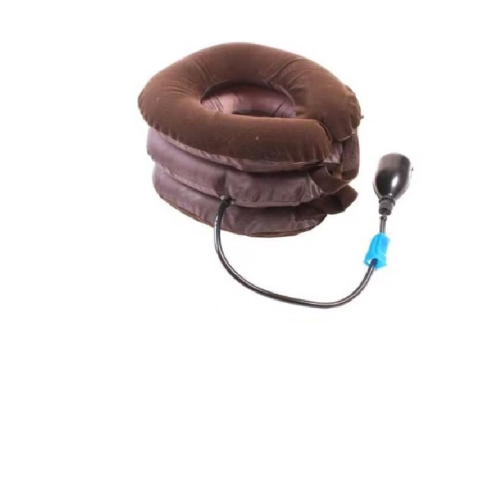 Guler cervical pentru elongatie reglabil cu pompa manuala – tratament dureri gat si umeri