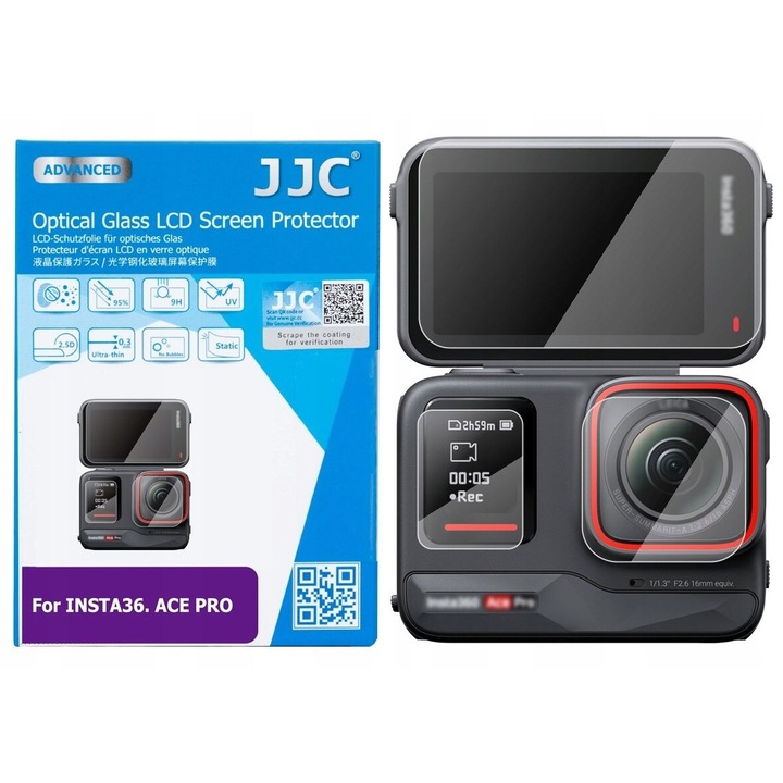 Sticla securizata 9H, 3 buc, pentru Insta360 ACE PRO, JJC GSP-ACEPRO