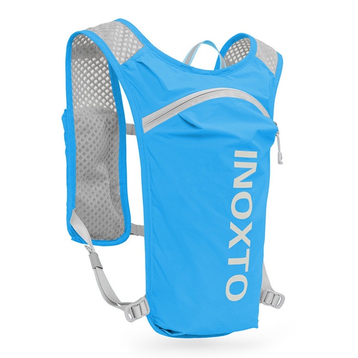 QttvbTna unisex sporttáska, vízálló, fényvisszaverő szalaggal, 18x35 cm, kék/szürke