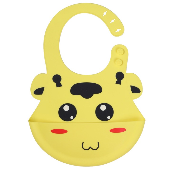 Baveta din silicon pentru bebelusi, cu prindere pentru mancare, ajustabile, multicolor, 6 luni - 6 ani