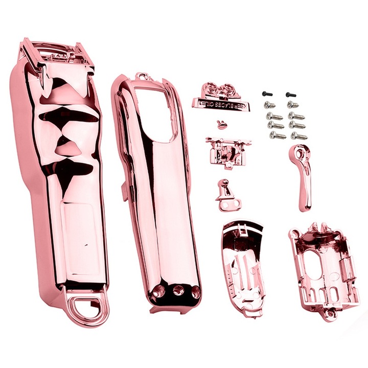 Set carcasa completa pentru aparat de tuns Wahl Magic Clipper, transparent, auriu roz