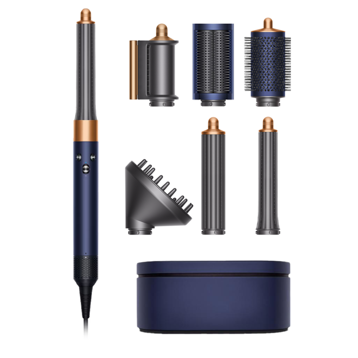 Маша за коса Multistyler Dyson HS05 Airwrap Complete Long Volumise 581143-01, 3 настройки на скоростта, 3 настройки на температурата, Пруско синьо/Мед