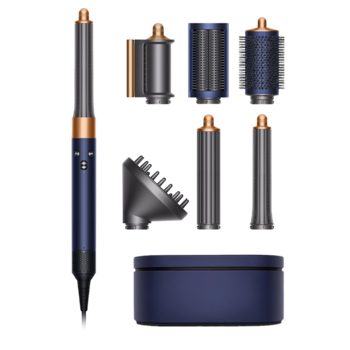 Ondulator Multistyler Dyson HS05 Airwrap Complete Long Volumise 581143-01, 3 trepte de viteza, 3 trepte de temperatura, Albastru de Prusia/Cupru