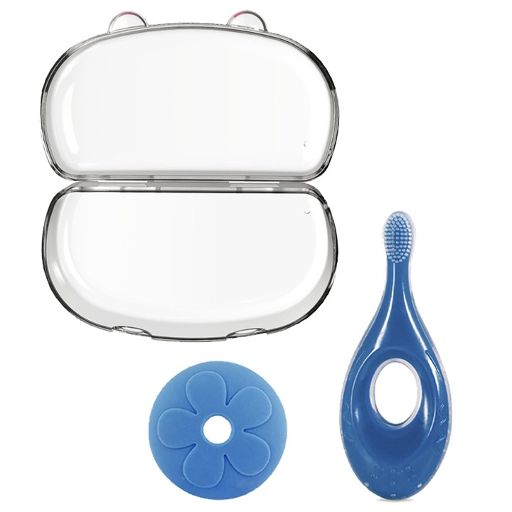 Gyermek fogkefe, védővel, pasztell színek