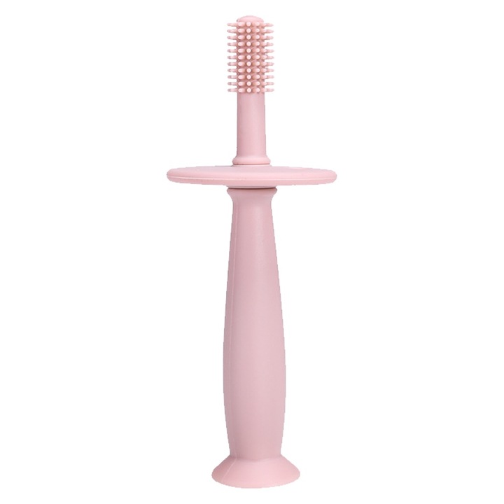 Gyermek fogkefe, nyelésgátlóval, szilikon, vízálló, 3-as stílus