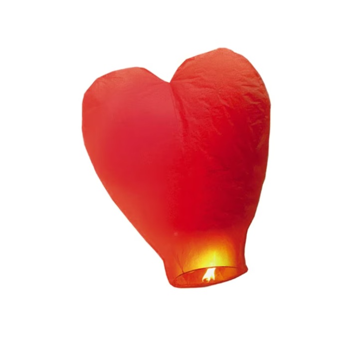 Хартиен фенер Червено сърце 38x55x96см