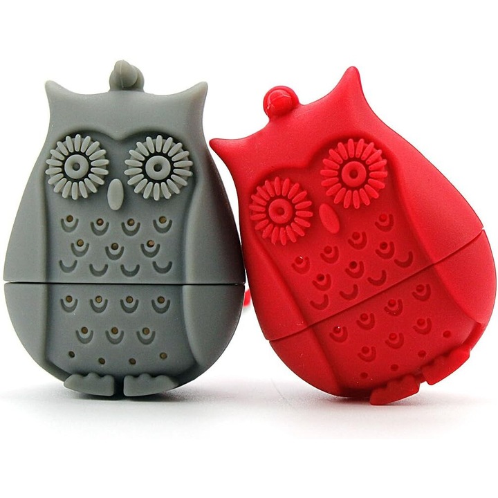 Многократни инфузери за чай, Enforose, дизайн бухал, комплект от 2, хранителен силикон, лесни за почистване