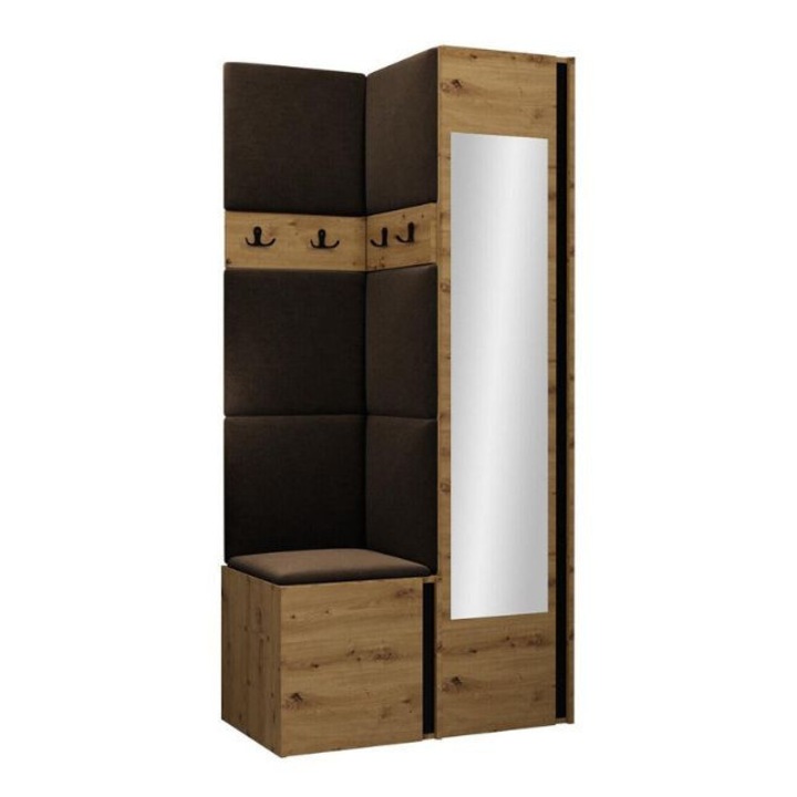 Cuier Hol Luca 7, Artisan cu tapiterie Maro, 188 x 44 x 82 cm