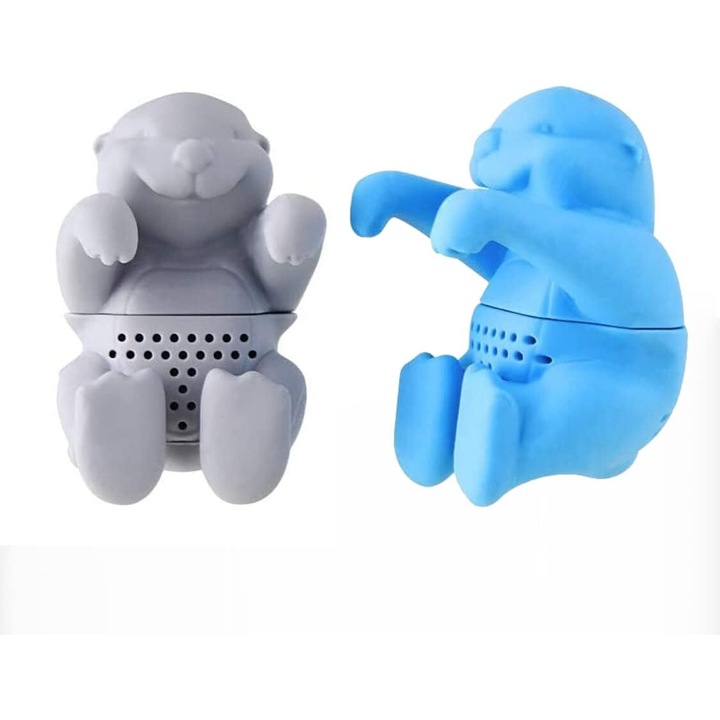 Комплект силиконови инфузери за чай, Enforose, креативен дизайн, за многократна употреба, форма на видра, аксесоари за чай