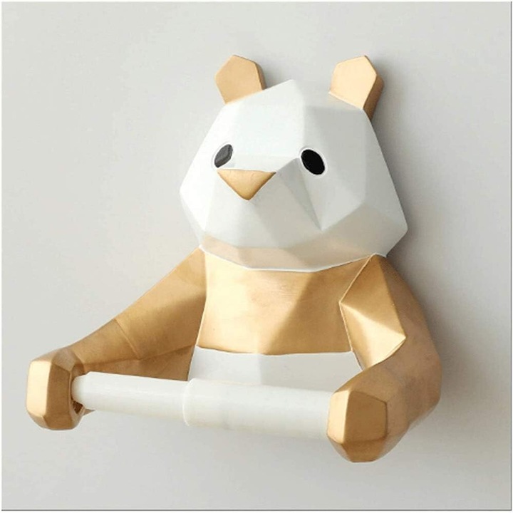 Стенна поставка за кърпи за лице, елегантен геометричен дизайн на прасе, лесен монтаж, здрава конструкция, за баня или офис