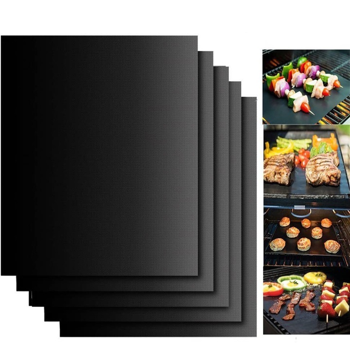 Grillszőnyeg készlet, 15,75x13 hüvelykes, tapadásmentes felület, könnyen tisztítható, gáz, faszén, elektromos grillekhez