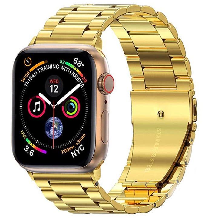 Резервна метална каишка за Apple Watch, златна, 18.5x2.4см
