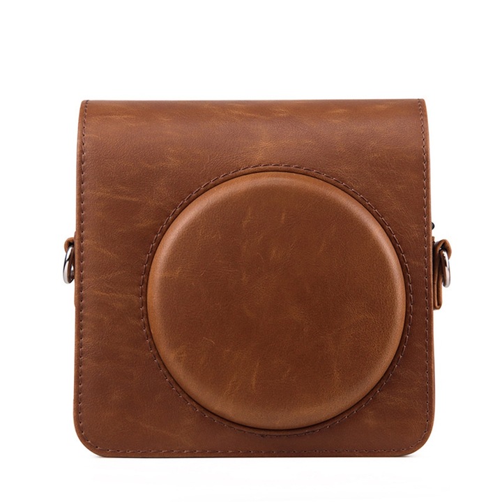 Fintie tok Instax Square SQ1 azonnali fényképezőgéphez - Prémium védőtok utazó fényképezőgéphez levehető barna szíjjal