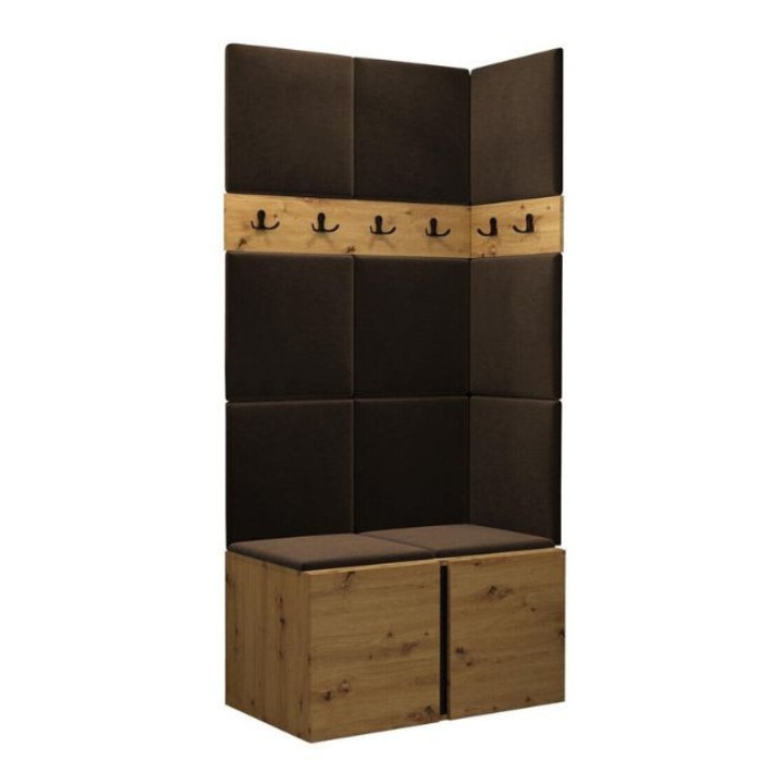 Cuier Hol Luca 9, Artisan cu tapiterie Maro, 188 x 45.6 x 84 cm