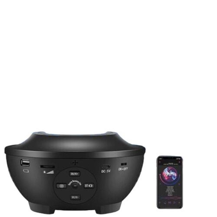 Proiector de stele, Cu Bluetooth si telecomanda, multicolor, temporizator auto-oprire