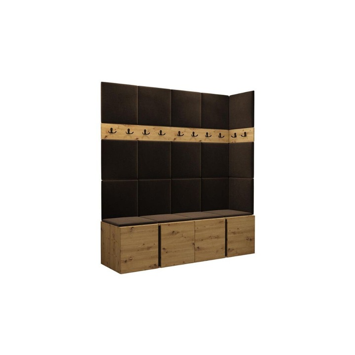 Cuier Hol Luca 12, Artisan cu tapiterie Maro, 188 x 45.6 x 168 cm