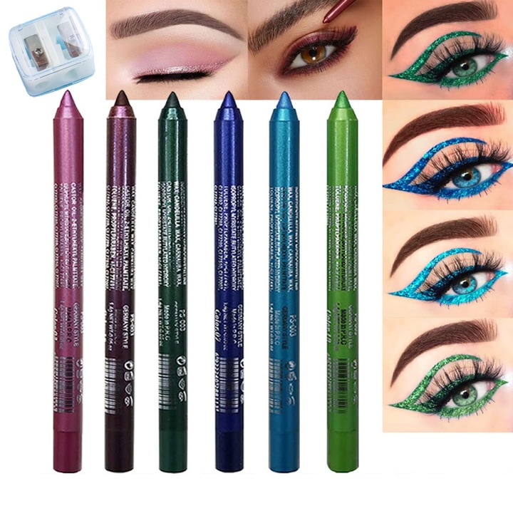 Set 7 Piese, Creion si Tus Ochi, Gel Rezistent la Apa, Multicolor, 5.79 inch