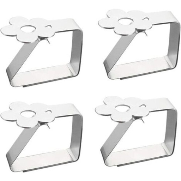 Комплект от 4 скоби за плот, дебела неръждаема стомана, устойчиви на корозия, за маси с дебелина до 2,5 см