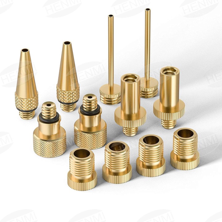 12 darabos kerékpárpumpa adapter készlet, arany