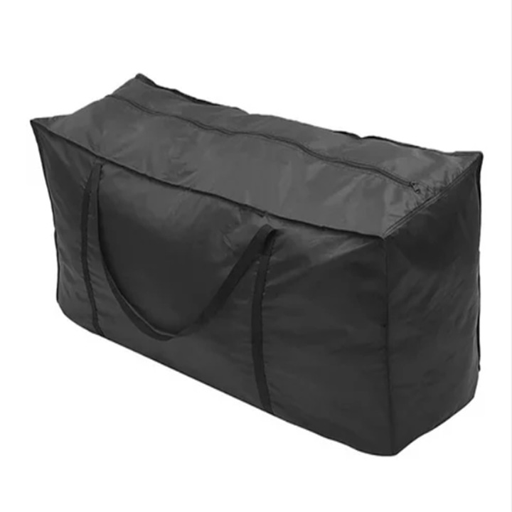 Sac de depozitare extra mare pentru perne de exterior, AMRINUGL, material Oxford rezistent la apa, usor de curatat, negru