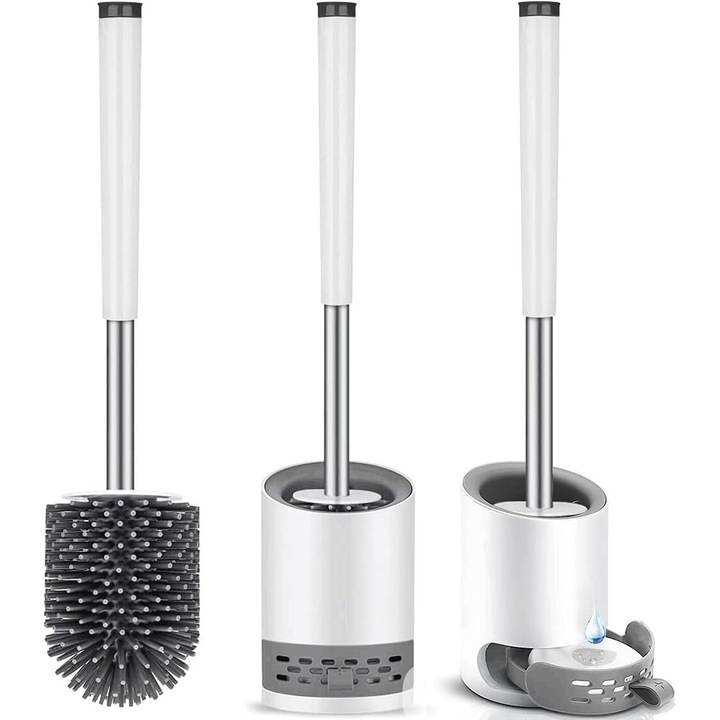 Set perie de toaleta cu suport ventilat, design modern, multicolor