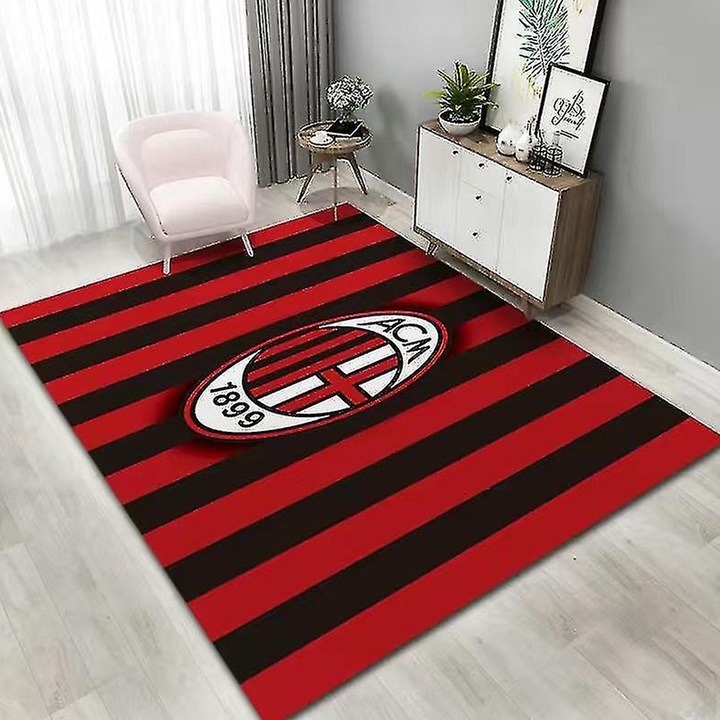 Covor patrat vintage, moale, antiderapant, 40x60cm, rosu\negru