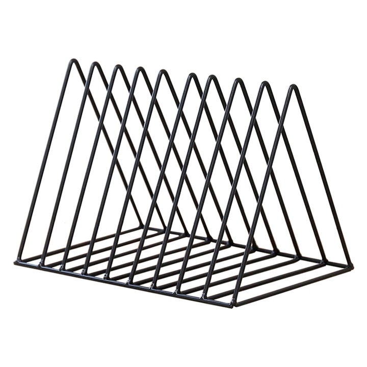 Raft multifunctional pentru reviste, Enforose, 9 compartimente, negru, 1BUC