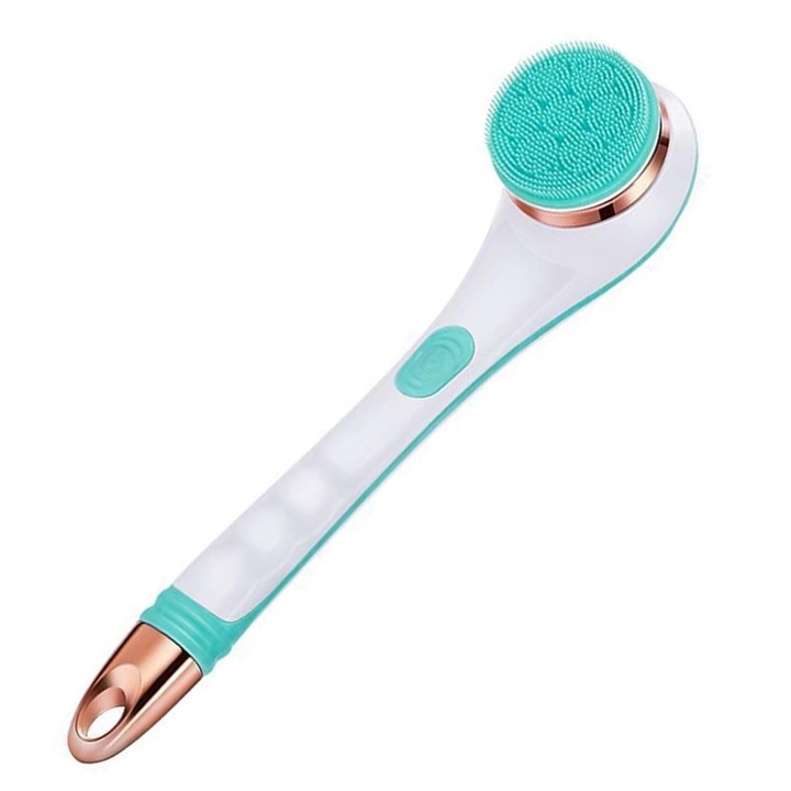 Elektromos hámlasztó fürdőszivacs, újratölthető, szilikon hátkefe, unisex