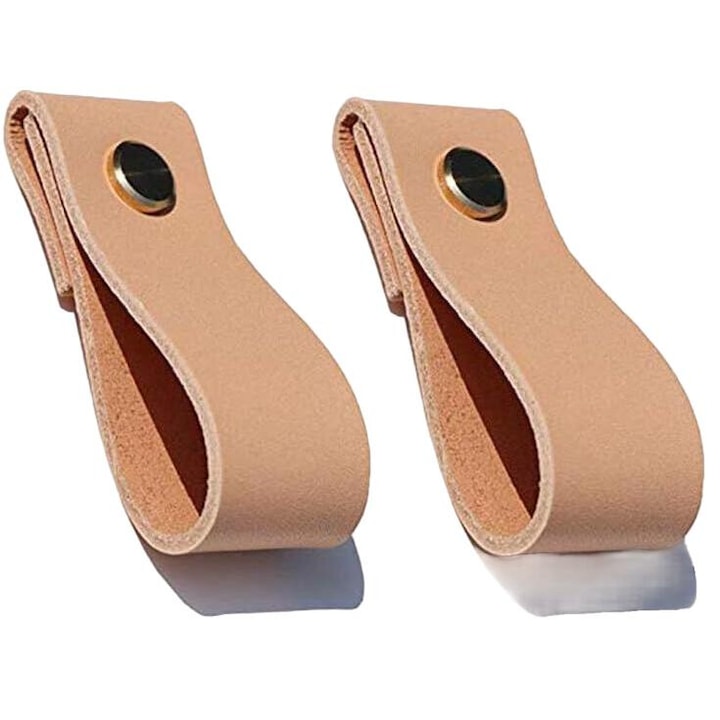 Set 10 manere usa dulap, Piele naturala, Maro