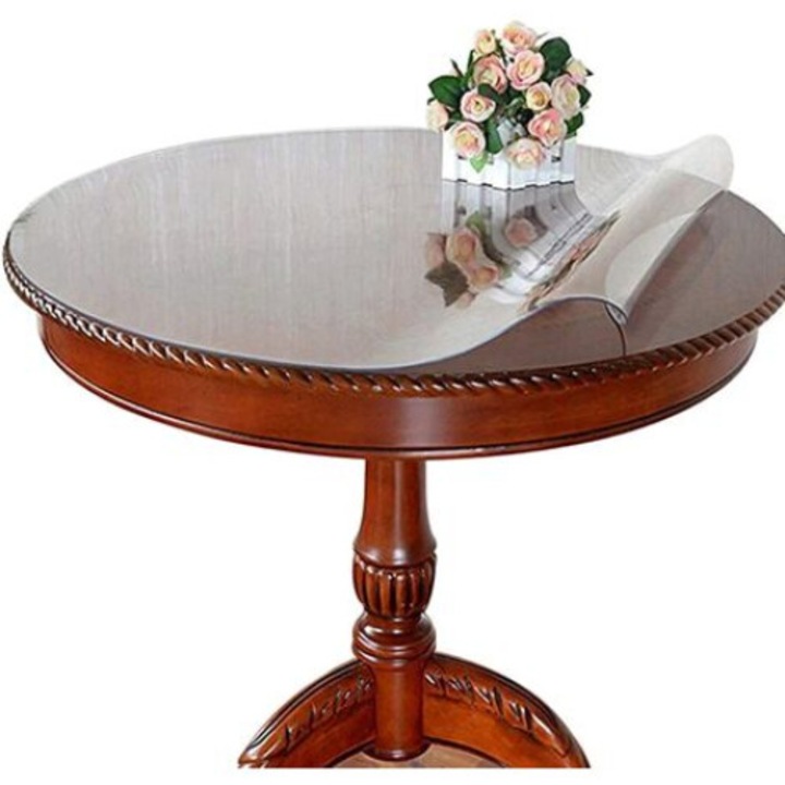 Folie de protectie pentru masa, transparenta, PVC, 2mm, 60cm
